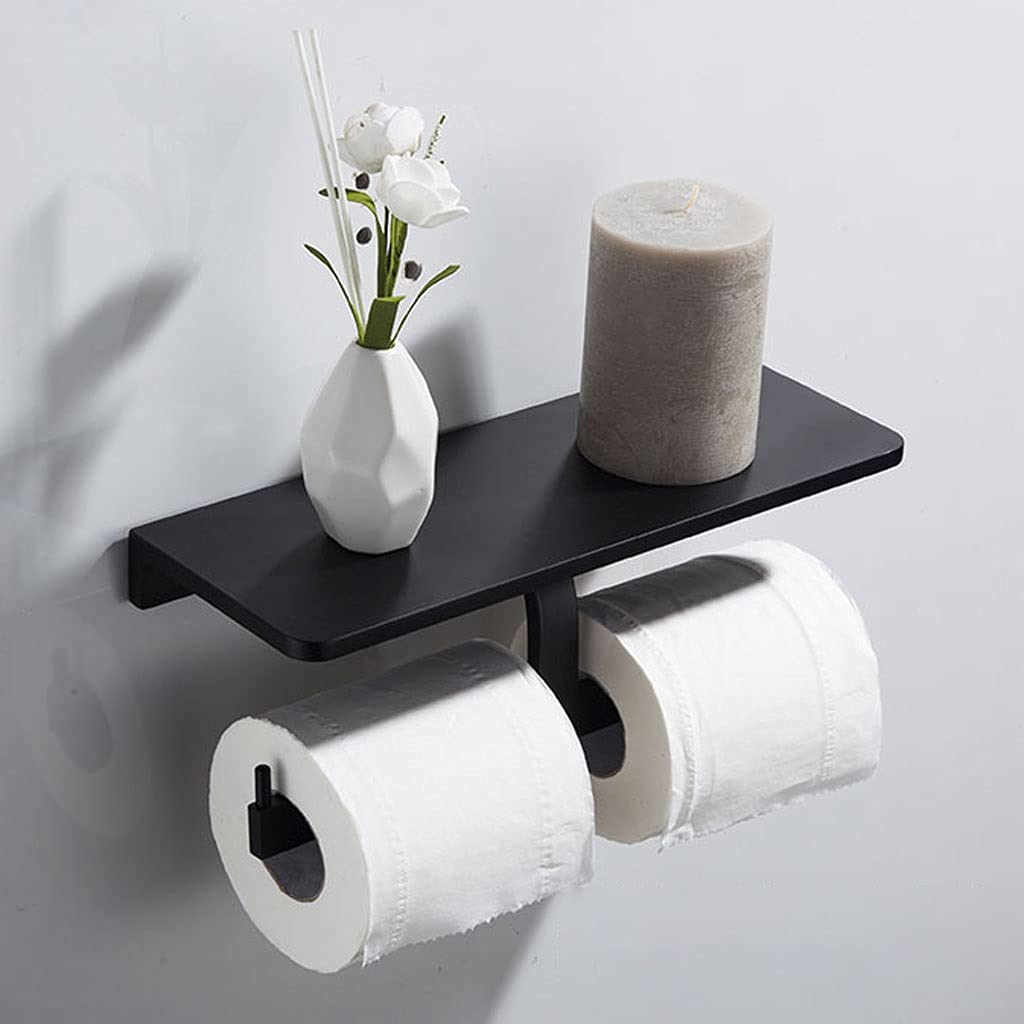 Uchwyt Papier Uchwyt na papier toaletowy, przestrzeń aluminiowy uchwyt z półki uchwytu rolkowego ścianie do łazienki Toaletowy