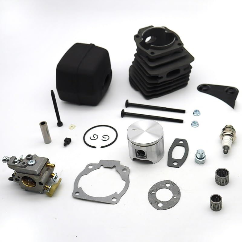Kit Tensor de Ajustador Cadena silenciador Escape carburador pistón Cilindro 46MM for Pieza Repuesto Motosierra jardín Husqvarna 55 51 Reemplazar