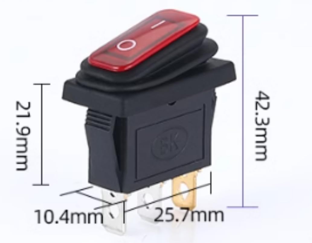 XNASU 100 Amp Rocker Switch - Fits Schumacher BT-100, Manual Operation, 12V DC, Normally Open, Screw Terminal, Plastic, Panel Mount, Hinge Lever, Copper Contact, 1-Way, 1 Count