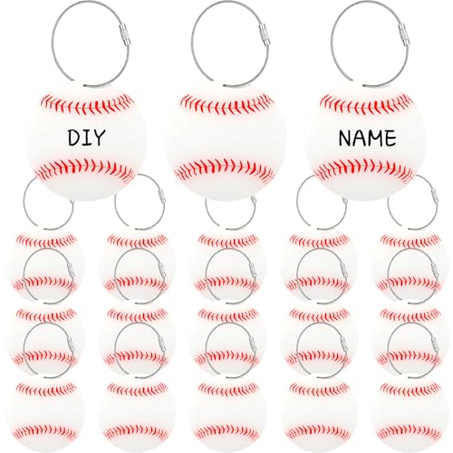 18 Pcs Baseball Luggage Tags for Suitcases Acrylic Baseball Travel Suitcase Labels with Metal Ring Luggage Name Funny Tags Gifts for Men Women Sport Travel