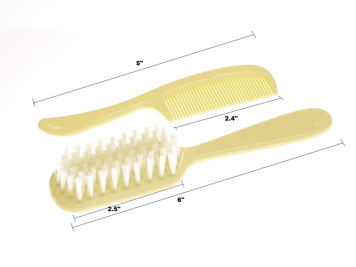 Juego de cepillo y peine de plástico para bebés/bebés, cerdas de nailon suave que son suaves con el cuero cabelludo