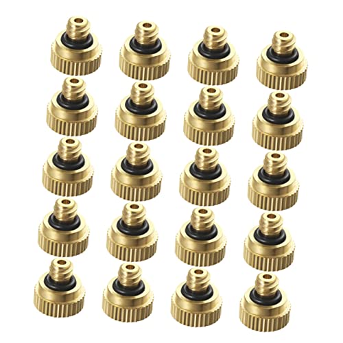 Happyyami 0.3cm Brass Misting Nozzles Set of 20 Pressure Nozzle for Irrigation Greenhouse
