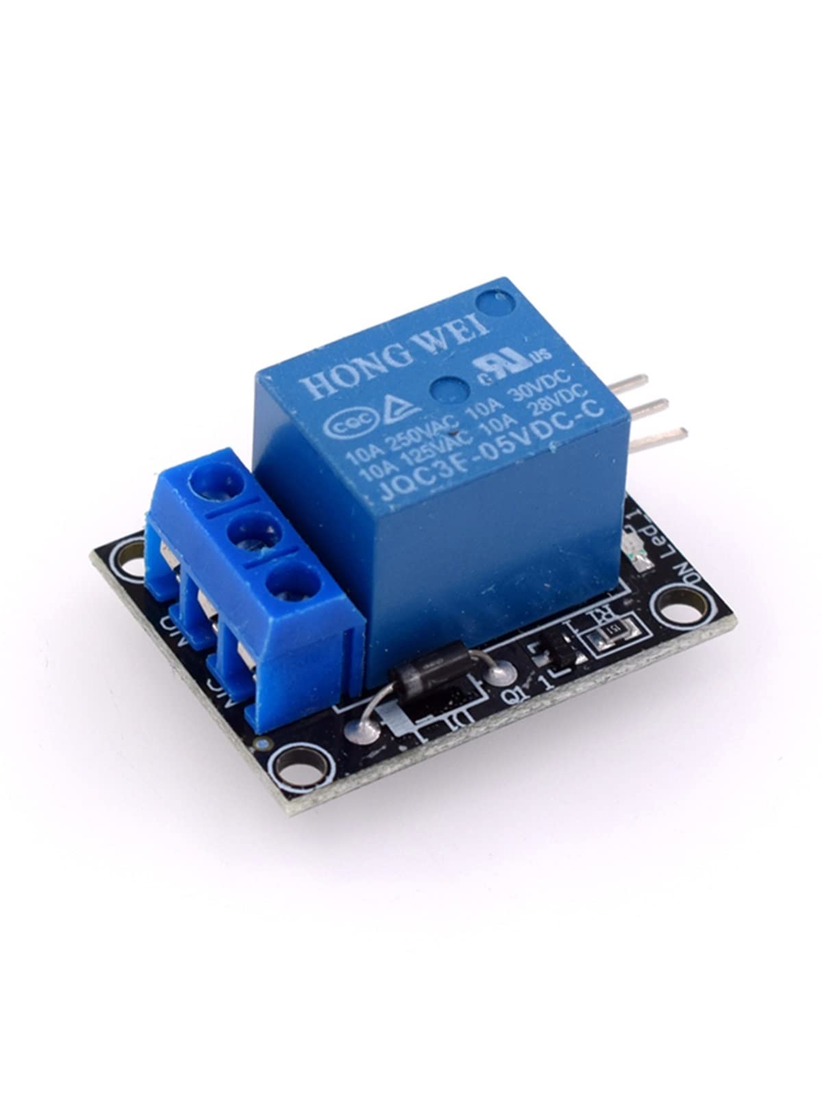 AQHYEBNSR 1 Channel Single-Phase 5V Relay Module KY-019 Blue for 5V-12V TTL Control Signal MCU Development