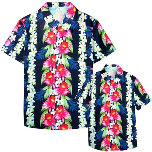 Father Son Matching Shirts Dad and Son Family Matching Hawaiian Shirt Casual Summer Floral Men Boy Fathers Gifts Tops