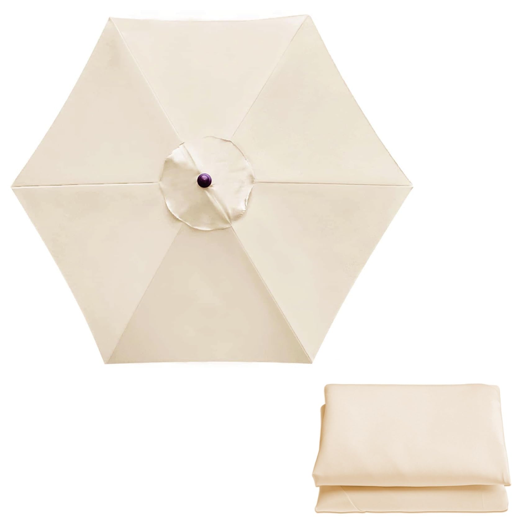 Replacement Parasol Canopy 6/8 Ribs Garden Parasol Umbrella UV Protective Polyester Canopy Replacement Parasol Fabric Cover (Canopy Only)(Color:White,Size:6 ribs-2m(6.5ft))
