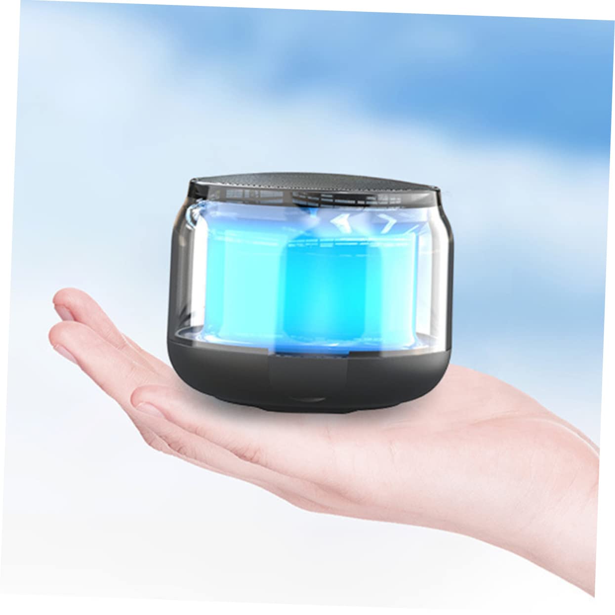 KONTONTY Portable Led Lights Music Box for Outdoor Party Home Supports Dual Connection High Definition Sound Hands Calling