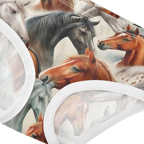 Joisal Vivid Horse Heads Brown Girls Underwear Toddler 2t Cotton Little Girl Panties Aesthetic Kids Undies Briefs4