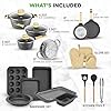 NutriChef 22-Piece Black Marble Non-Stick Cookware and Bakeware Set - Professional Home Kitchen Collection with Multi-Sized Pots, Pans, and Heat-Resistant Tools #1
