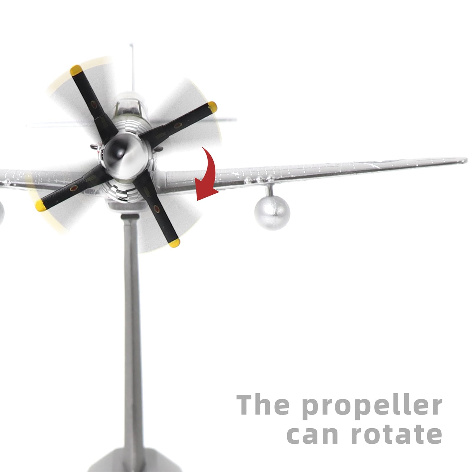 NUOTIE P51-D Mustang 1/72 Metal Airplane Model Kit with Stand WWII Diecast Fighter Model Vintage Prebuild Military Aircraft Collection for Display or Gift (Big Beautiful Doll) - Image 3