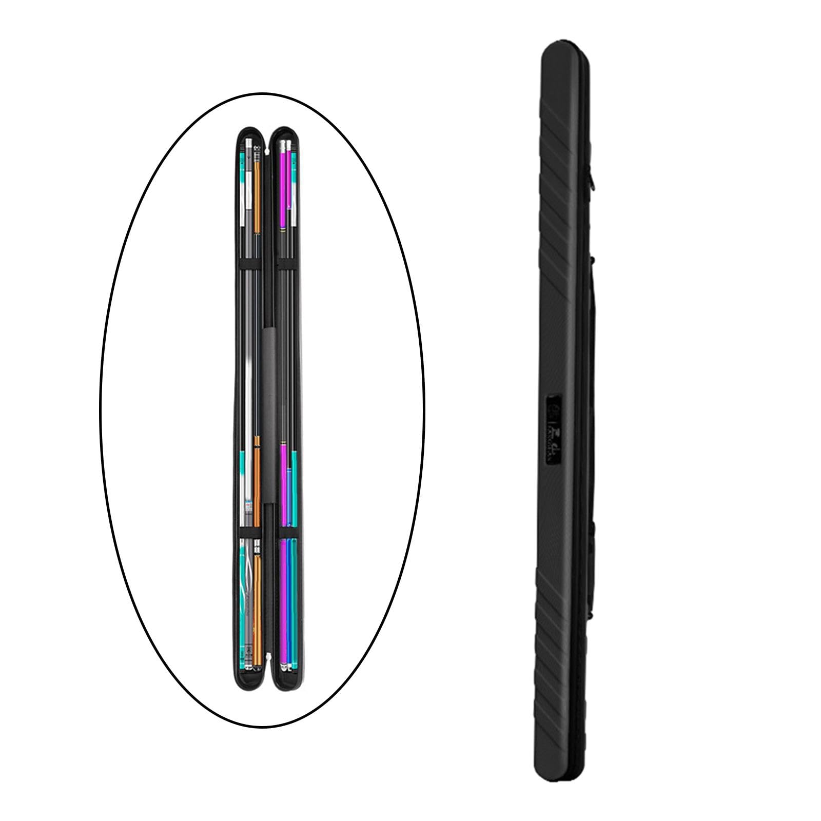 Almencla Fishing Rod Case Hartschale Tragetasche mit Wasserdichter Verarbeitung Tragbare Angelruten Schutz Und Zipperöffnung für Geschenk Angeln Familiengebrau, Schwarz S