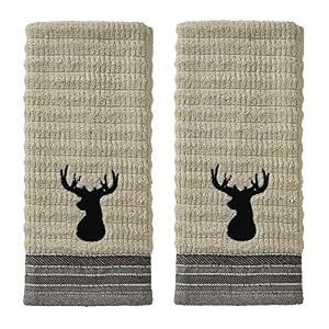 SKL Home Aspen Lodge Hand Towel Set, Cotton, Wheat Small SKL Home Aspen Lodge Hand Towel Set Cotton Wheat Small