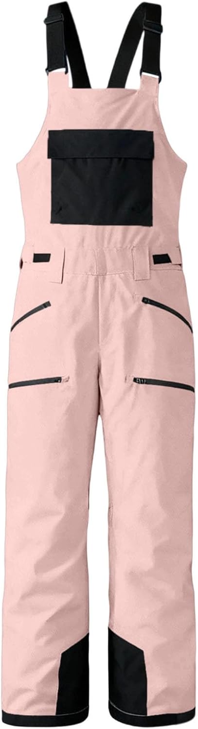 Kids Waterproof Ski Bib Boys Girls Winter Snow Pants Windproof Warm Comfort Snow Pants Insulated Snowboard Overalls