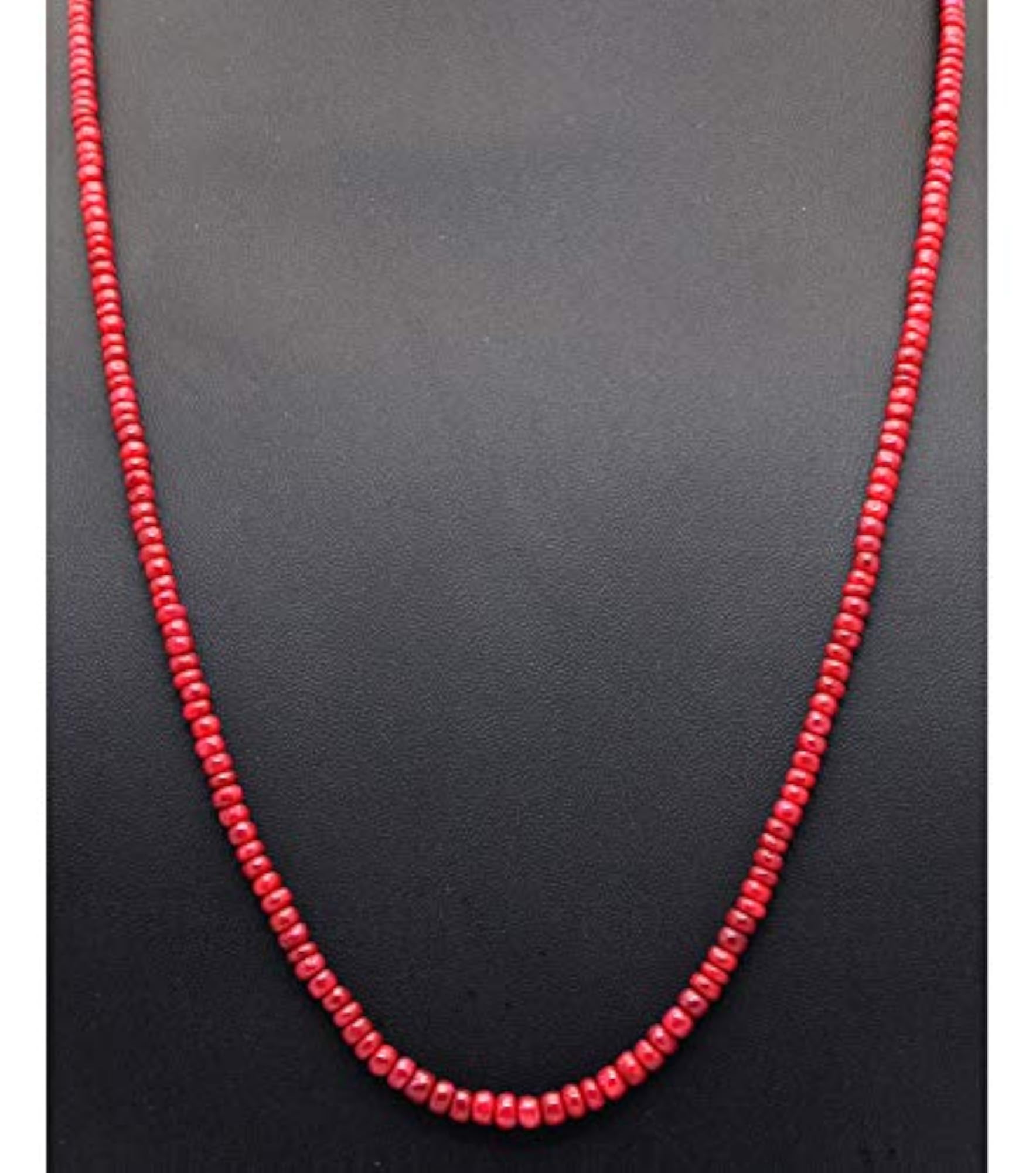 Jaipur Ruby Gemstone Round Cabochon Bead String