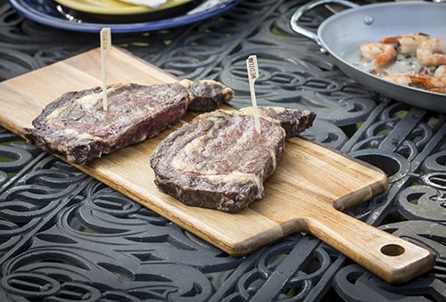 TableCraft 3.5" Bamboo Wood Steak Markers (130 per pack) | Meat Markers for Catering, Barbecues and Parties