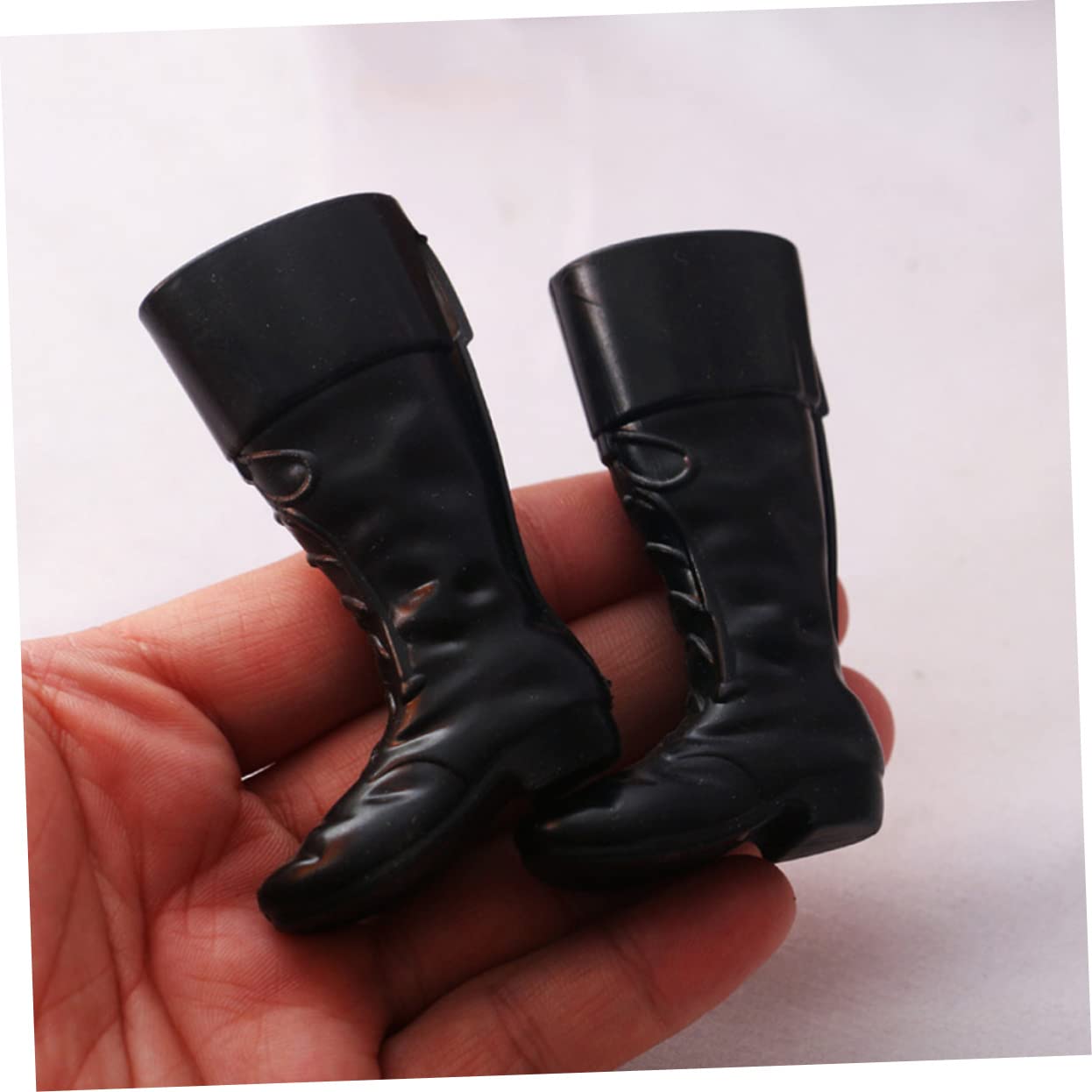 Toyvian 3 Paar Mini-Stiefel Spielzeug - Weihnachtsdekoration Für Puppen In Schwarz