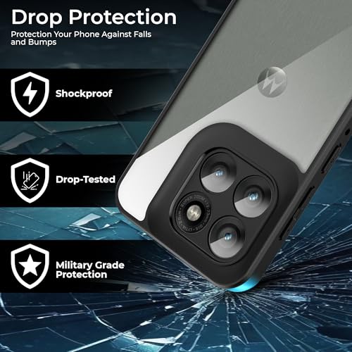 Image of A rtistque Clear Hard Armor Transparent Cover Case for Motorola Edge 60 Pro | Anti-Drop Shockproof | TPU Edge | Stylish Design | Camera Protection | Moto Edge 60 Pro Back Cover - Black