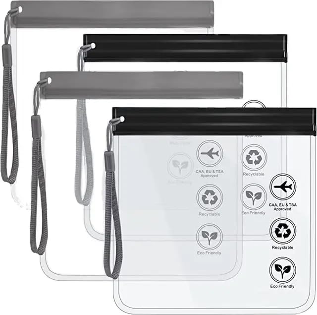 Clear Travel Toiletry Bag Pouch | Airport Security Liquid Bag, Airport Bag 20 x 20 cm (2 pcs pack) Clear Travel Toiletry Bag Pouch | Airport Security Liquid Bag, Airport Bag 20 x 20 cm (2 pcs pack)