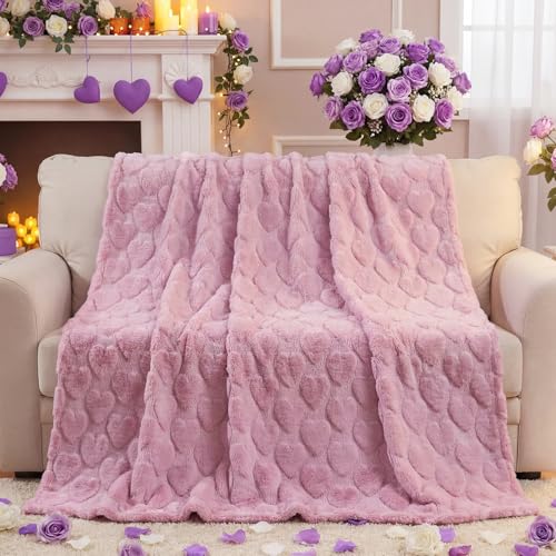 Moukeren Valentines Heart Throw Blanket 50”×60” - 3D Jacquard...