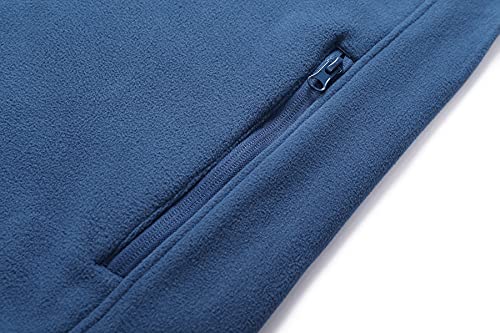 Benboy Men's Fleece Vest Outdoor Sleevess Jackets Polar Soft Vest With Zip Pockets Warm Outerwear For Fall & Winter,Mj1058M-Denim Blue-S #TOP3