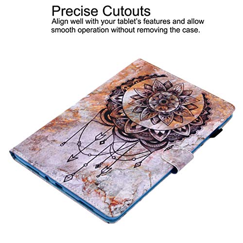 Galaxy Tab A 9.7 Sm-T550 Case, Newshine Stand Protective Pu Leather Flip Wallet Pouch Magnetic Case With Card Slots Auto Wake/Sleep For Samsung Galaxy Tab A 9.7 Sm-T550/T555 - Brown Flower #TOP5