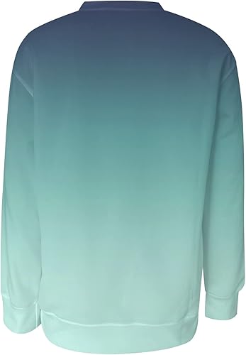 Miniatura 5 de Sudaderas de otoño para mujer, sudaderas casuales de cuello redondo de manga larga con gráficos de teñido anudado, suéteres holgados