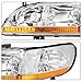 TUSDAR Headlight Assembly Compatible with 1998 1999 2000 2001 2002 Honda Accord OEM Headlamp Chrome Housing with Amber Reflector (L+R)