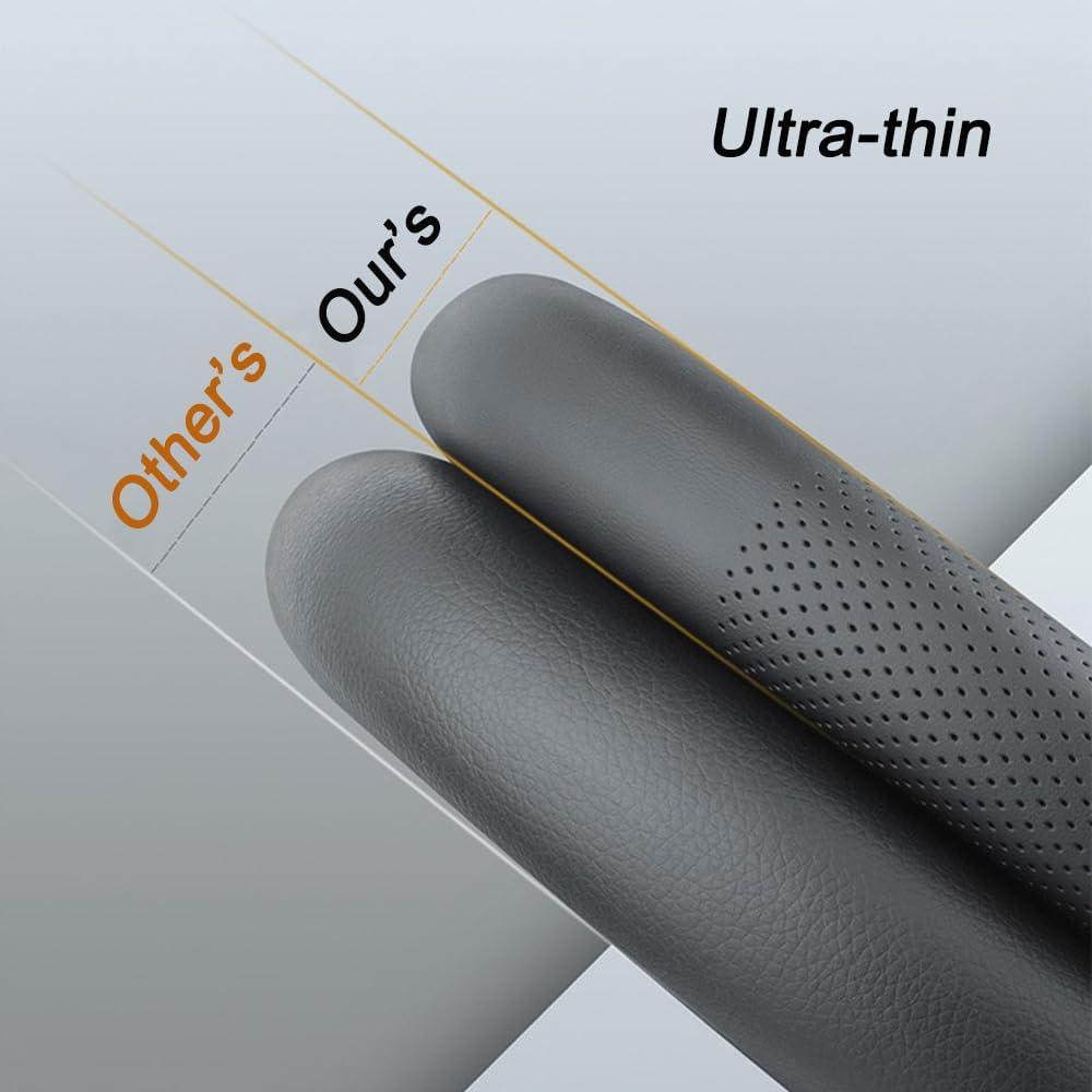 XHRING Car Steering Wheel Cover for Toyota Camry Rav4 Corolla Highlander Sienna CHR Avalon FJ Land Cruiser Yaris SE XSE LE Hybrid XLE TRD Cross Limited Platinum Accessories, 2025 Leather Black-M