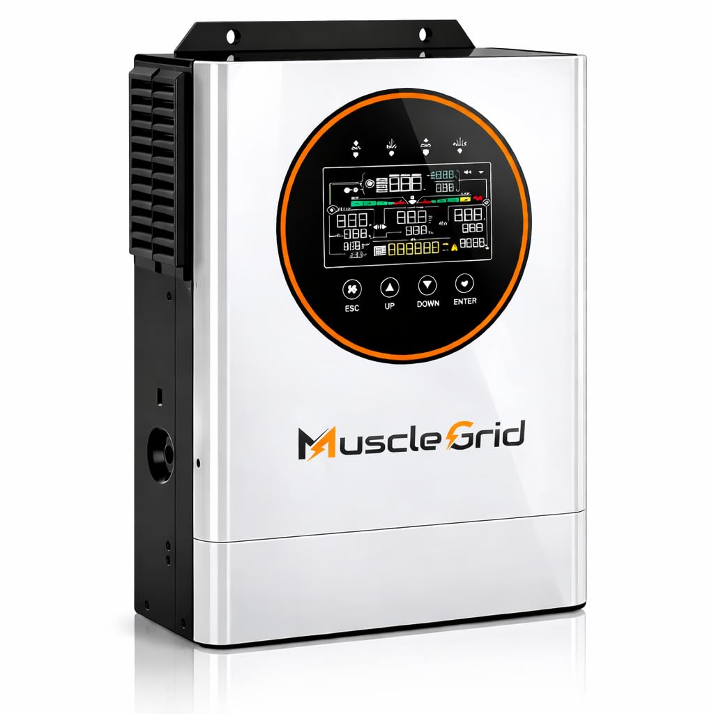 MuscleGrid 5000W Solar Inverter 24V | 5kW Hybrid MPPT Inverter | 9000W PV Input | WiFi Monitoring | Lithium Battery Compatible | Grid Ready | Model MGH0548