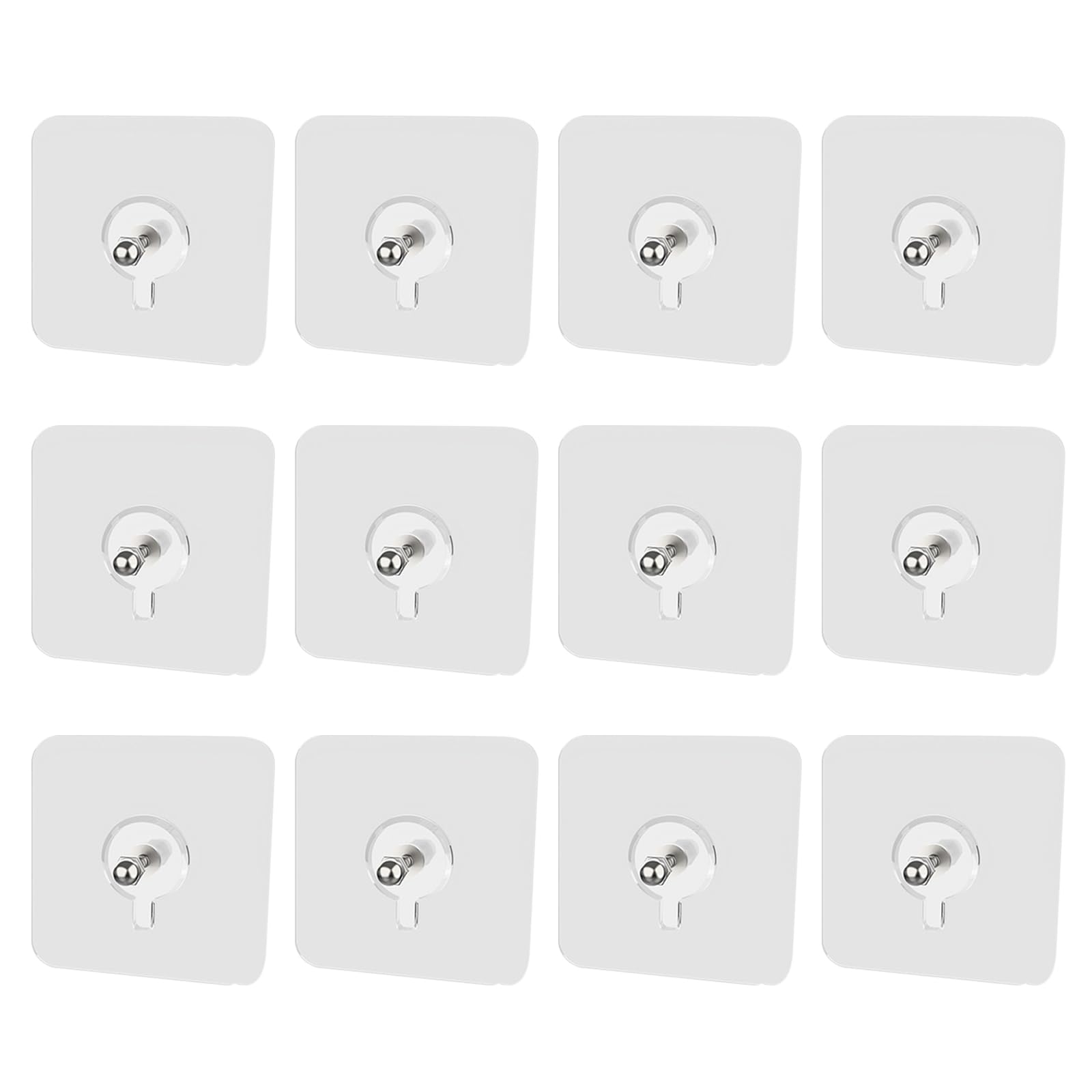 Piceioep Clear Sticky Hook Wall Hangers Adhesive Screw Hooks for Mounting Photos Frame Mirrored and Household Items Without Nails Kitchen Tool Hangers