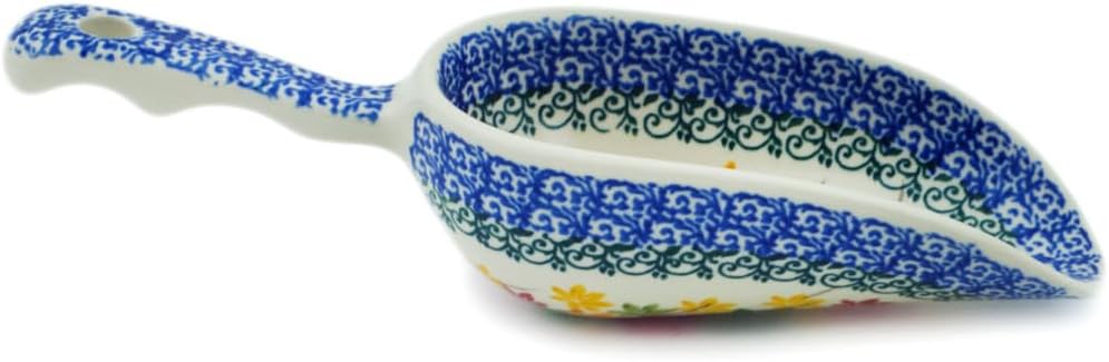 Polmedia Polish Pottery Scoop - Fall Vibes Pattern Handmade in Boleslawiec Poland by Ceramika Artystyczna + Certificate of Authenticity
