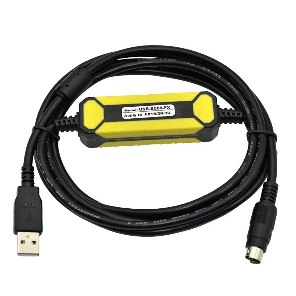 USB-SC09-FX Kabel do programowania PLC, odpowiedni do FX2N / FX1N / FX0N / FX0S / FX1S / FX3U Series, kompatybilny z FX-USB-AW