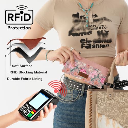 Image of X Wrangler Floral Wallet Womens Bifold Credit Card Holder Clutch