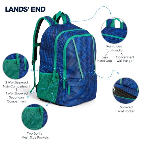 Image of Lands' End Unisex Kids Large ClassMate Lightweight Durable Elementary School Backpack, Bright Blue