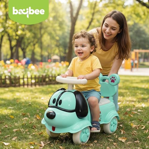 Image of Scooby Ride on Cars for Kids | Portable Baby Push Ride-ons with Music & Toy Storage | Indoor Kids Car with Lights & Safety Backrest | Outdoor Rider Cars for Kid 1 to 3 Years (Green)