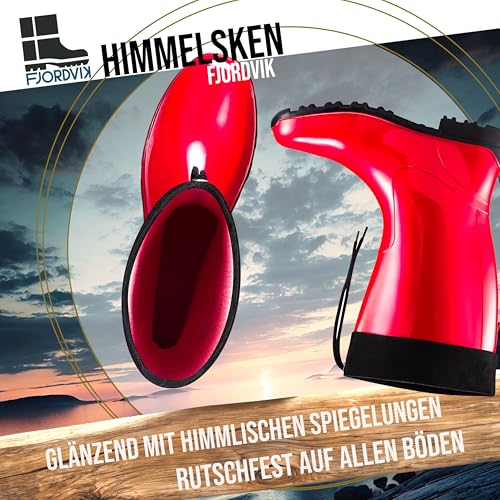Fjordvik Himmelsken Gummistiefel | Pflegeleicht und langlebig | Perfekt für Hundespaziergänge bei Regen | Farbe: SCF rot, Gr.:43 / UK 9