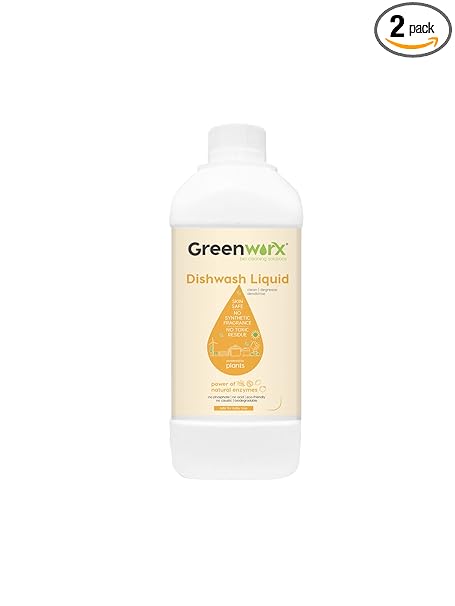GREENWORX Dishwash Liquid | Biodegradable, Non-Toxic, Eco-friendly | Baby & Pet safe | Plant Based, Non-Corrosive, Skin friendly Natural Dishwash Liquid (500ml Pack)