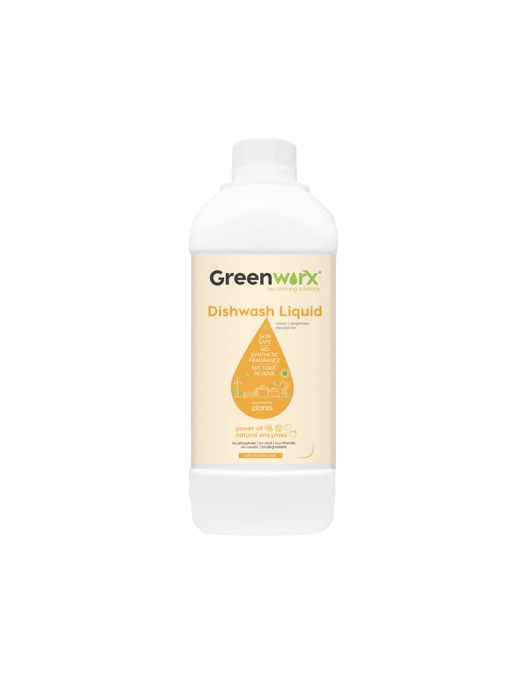 Greenworx - Bio Cleaning Solutions Dishwash Liquid (500 Ml) | Natural Biodegradable, Non-Toxic, Eco-friendly | Baby & Pet safe | Plant Based, Non-Corrosive, Skin friendly-picture-10