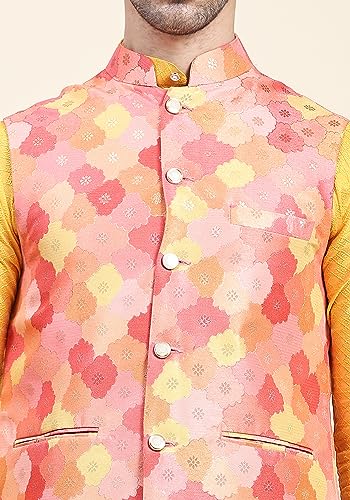 Image of Aany's Culture Men's Ethnic Digital Floral Printed Nehru Jacket | Regular fit | Stylish Nehru Jacket | Premium Nehru Jacket For Men