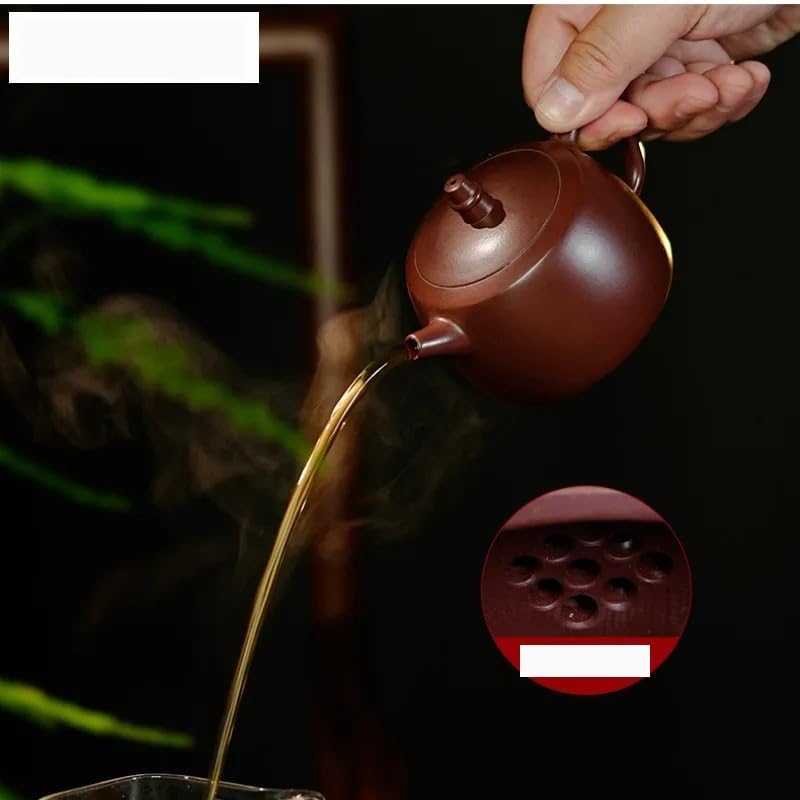 Dzbanek do herbaty ziołowej 200 ml, fioletowa glina, ręcznie robiony dzbanek do herbaty, surowa ruda, fioletowy błoto, zestaw do herbaty Zisha, akcesoria do ceremonii herbacianej, rzemieślniczy zapa