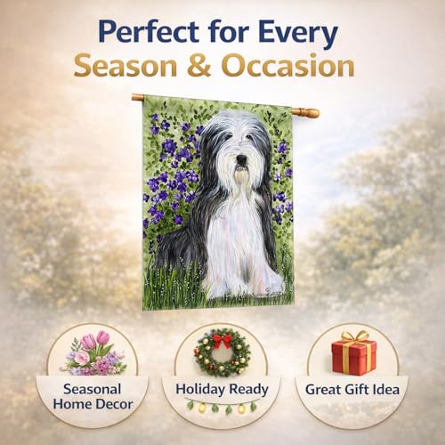 Drapeau Bearded Collie grand format pour célébrer votre passion canine à l'entrée de la maison - 7