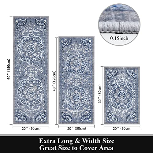 Ileading Boho Kitchen Rugs Sets 3 Piece With Runner Floral Kitchen Floor Mat Carpet Farmhouse Kitchen Rugs And Mats Non Skid Washable For Kitchen Floor Office Sink Laundry #TOP5