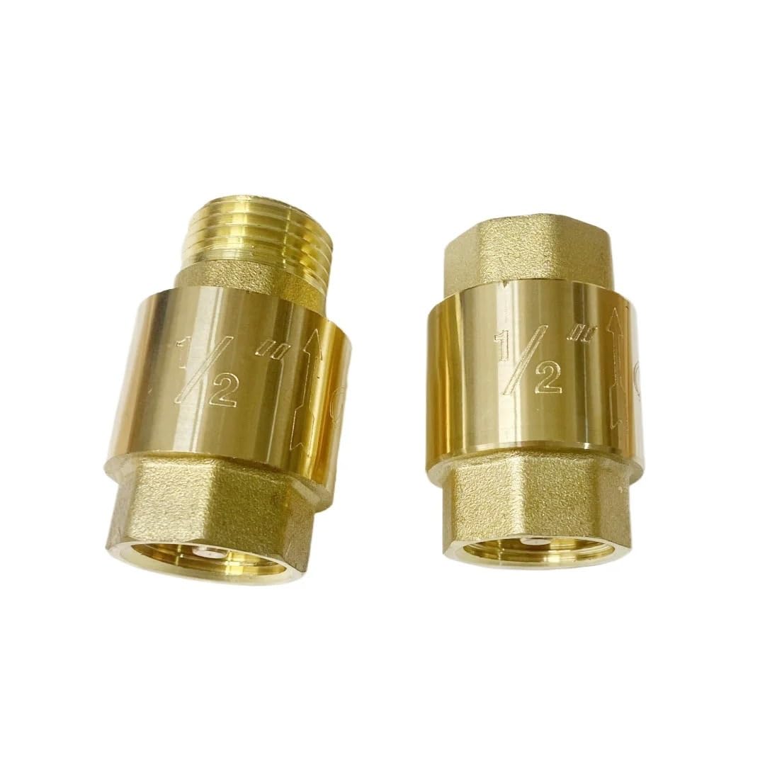 1/2" 3/4" 1" Female Male Thread Brass Vertical Lift Spring Check Valve One Way Non-return Valve RUAJOGYNVM(BSP1 Male)