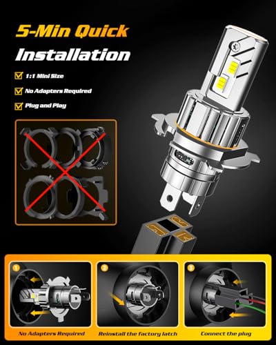 Image of FAHREN 2026 H4 /9003 Hi /Low Beam Light Kits, ๐๐,๐๐๐๐๐ ๐๐๐๐% ๐๐๐ ๐๐๐ฃ๐ฎ๐ฌ๐ญ๐๐๐ฅ๐ Brightest Bulb Quick Install, 1:1 Mini Size No Adapter H4 Light Kit, Pack of 2