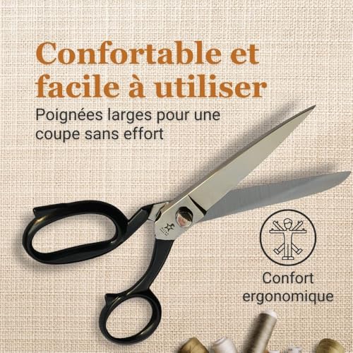 Ciseaux de couture et de précision GIFAZ en acier robuste noir 21 cm - 6