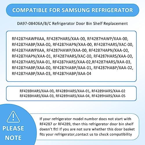 Da97-08406A/Da97-08406B/Da97-08406C Refrigerator Door Shelf Bin (Right Side) Compatible For Sam-Sung Refrigerator Rf4287Hars Parts-Rf4287/Rf4289 Series Right Fridge Door Shelf Parts By Miflus #TOP6