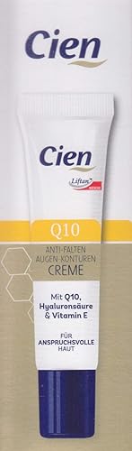 Miniatura 1 de cien Crema antiarrugas para contorno de ojos con Q10 y ácido hialurónico y vitamina E, 0.51 onzas