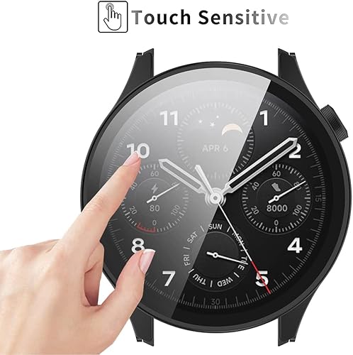 Miniatura 5 de Accdeny Paquete de 2 Funda con protector de pantalla de vidrio templado compatible con xiaomi Watch S1 Pro, dureza 9H de 360, funda protectora