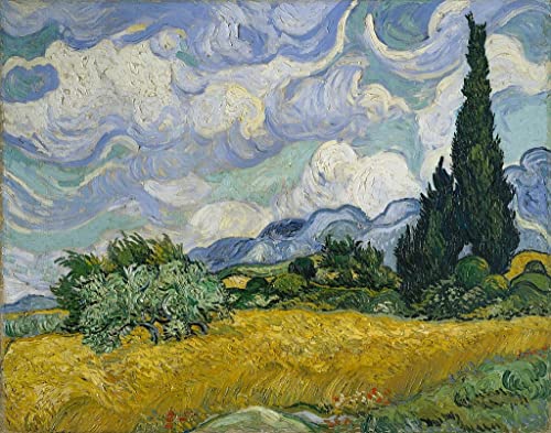 Toile Nordique peinture champ de blé Van Gogh décoration murale salon