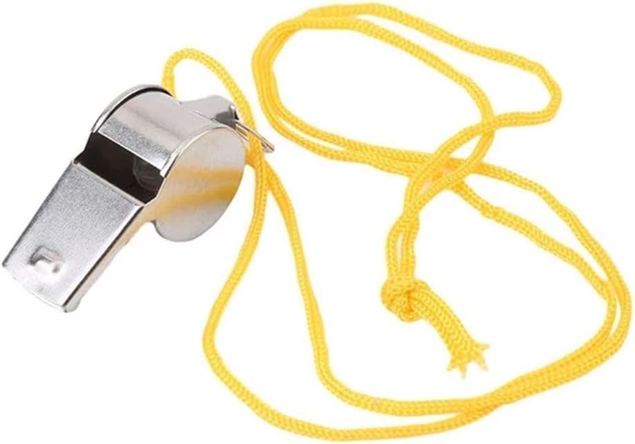 Silbato de metal con cordón para entrenamiento deportivo miniatura 4