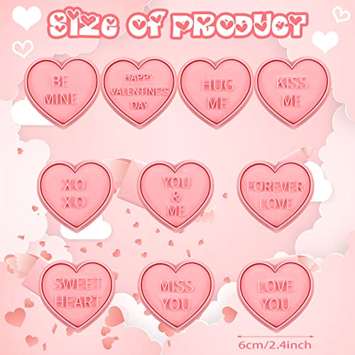 20 Pcs Valentine's Day Cookie Cutters Conversation Hearts 3D Cookie Stampers Set Valentine's Biscuit Fondant Pastry Cookie Cutter Stamps For Valentine Diy Baking Supplies (Letters) #TOP1